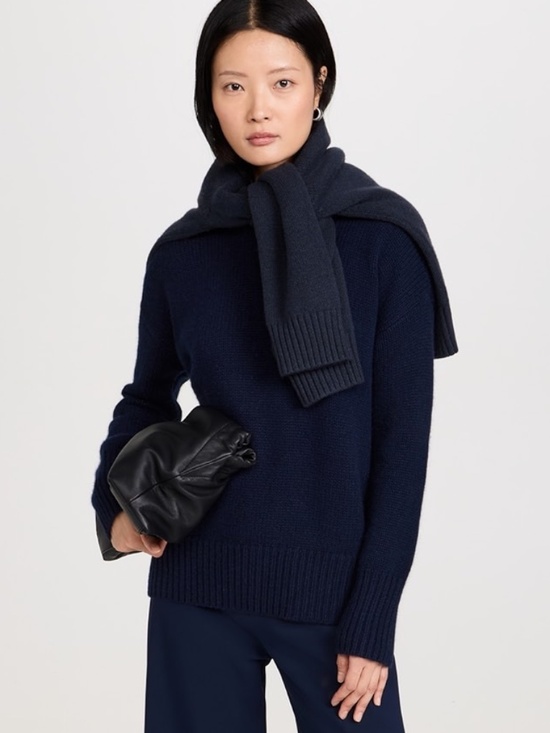 La Ligne Sweaters - NWT La Ligne Solid Marin Cashmere Sweater in Navy Blue Size Small